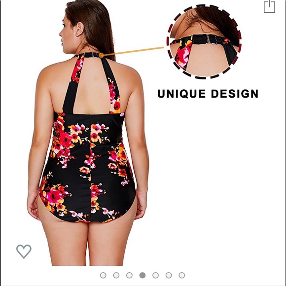 Wavely H-Back floral print sarong front swimsuit - Picture 2 of 3